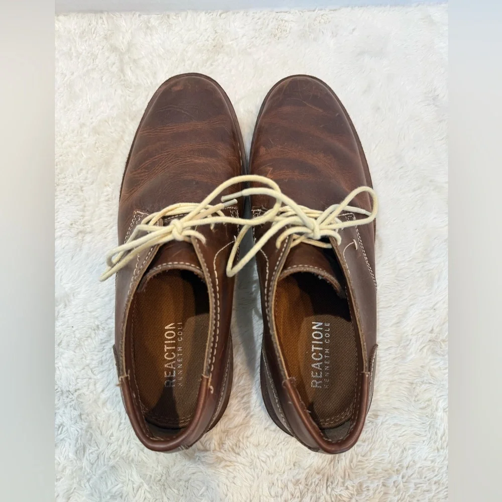 Kenneth Cole Reaction size 10.5 brown men’s leather Desert Sun Chukka boots
